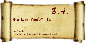 Bertan Amélia névjegykártya